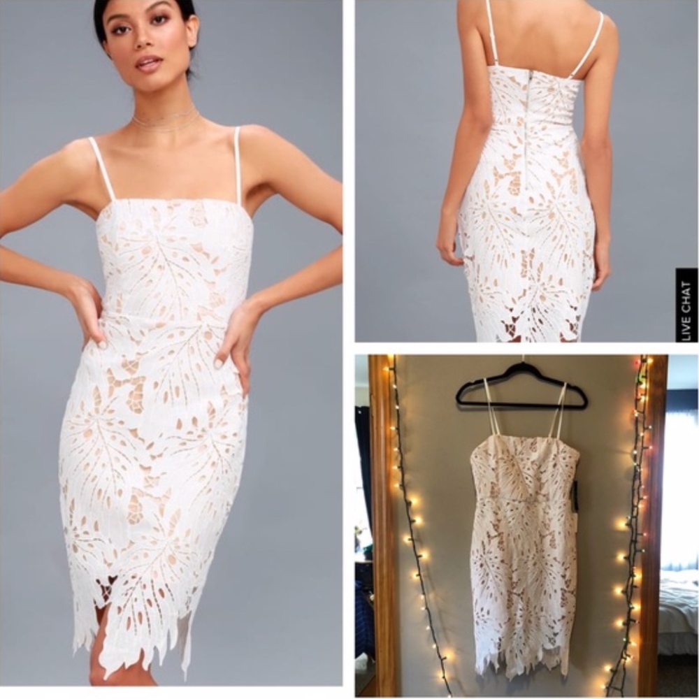 Lulu’s NWT size M white mini lace dress